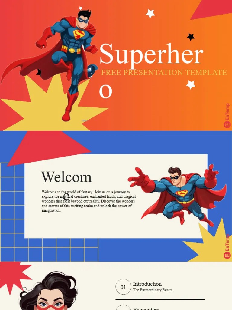 Superhero PowerPoint Template By EaTemp | PDF | Magician (Fantasy) | Dragon