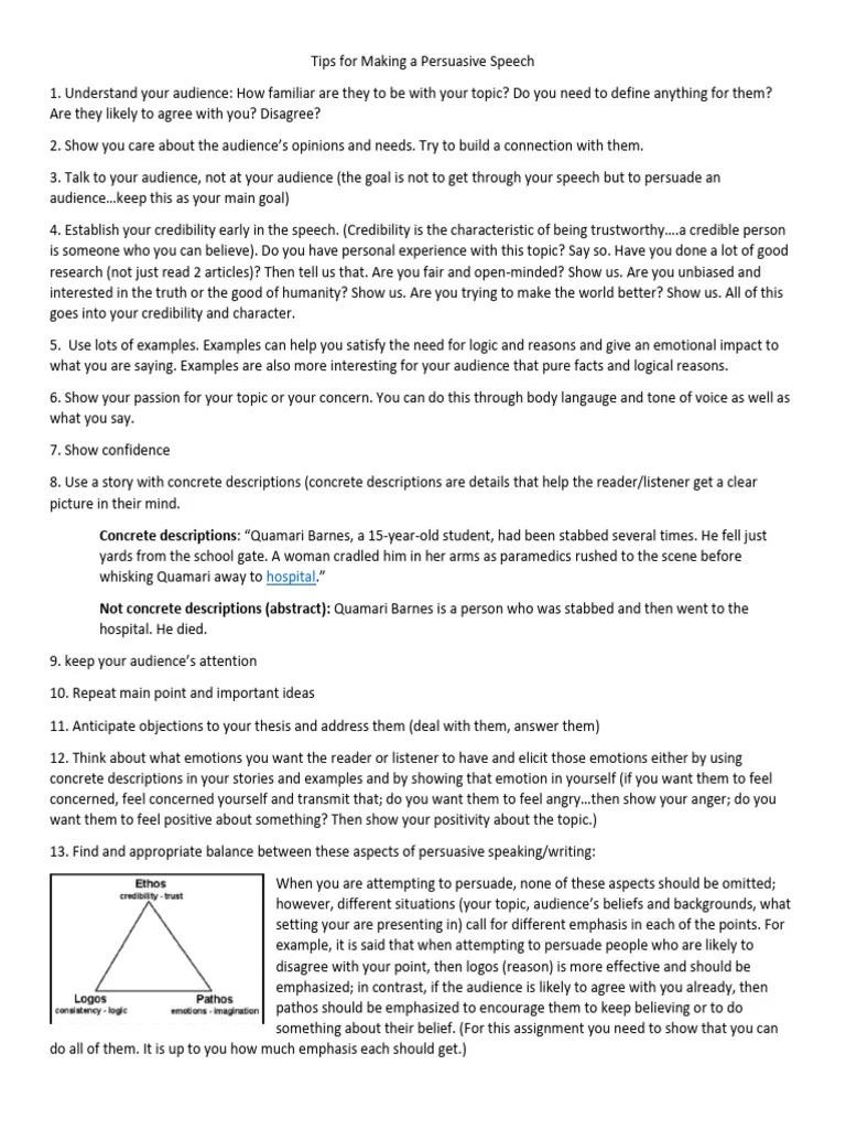Tips For Making A Persuasive Speech | PDF | Credibility | Persuasion