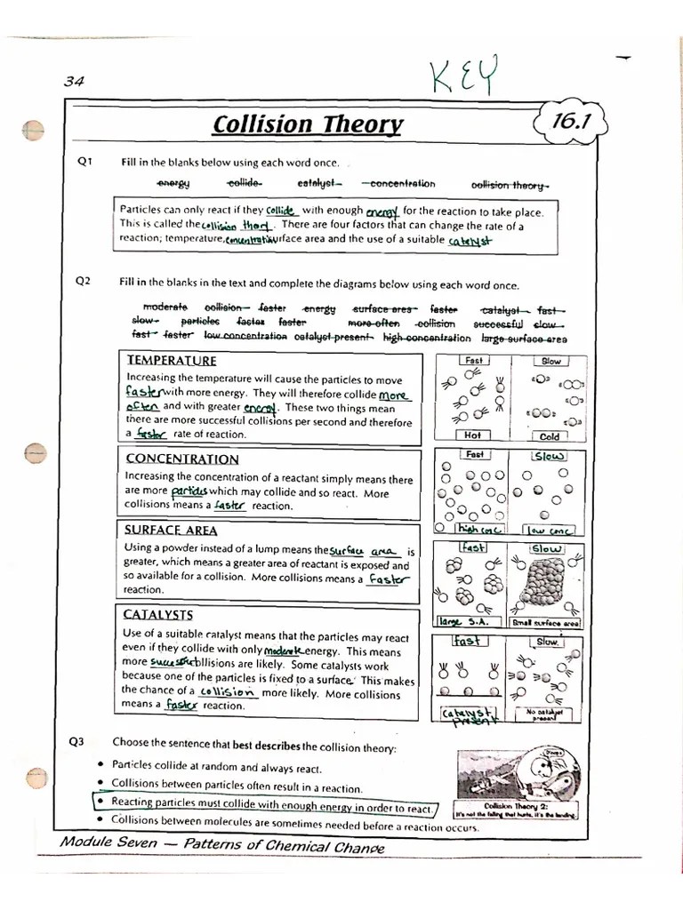 Collision Theory Page 1 KEY | PDF