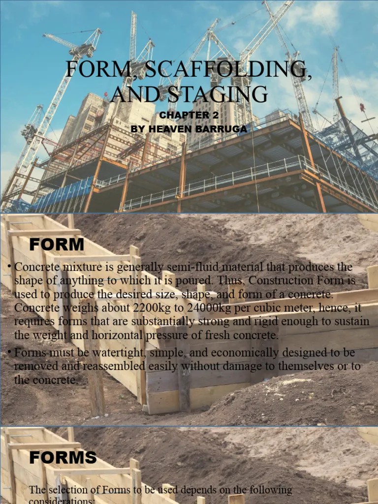 Form Scaffolding And Staging | PDF | Pipe (Fluid Conveyance) | Concrete