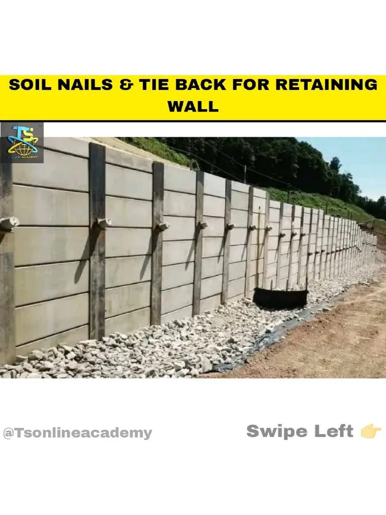 Soil Nails & Tie Back For Retaining Wall | PDF