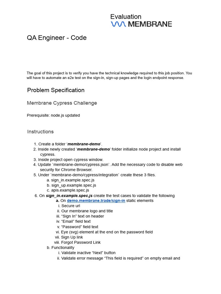 QA Engineer Coding Challenge | PDF | Password | Software Engineering