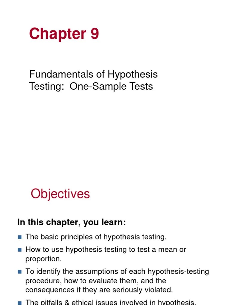 PPTC9 Fundamentals Of Hypothesis Testing | Download Free PDF | Type I ...