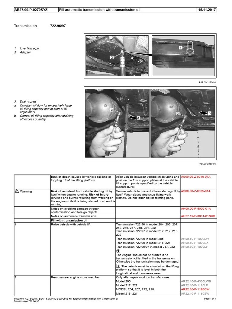 Fill Automatic Transmission With Transmission Oil | PDF | Machines ...