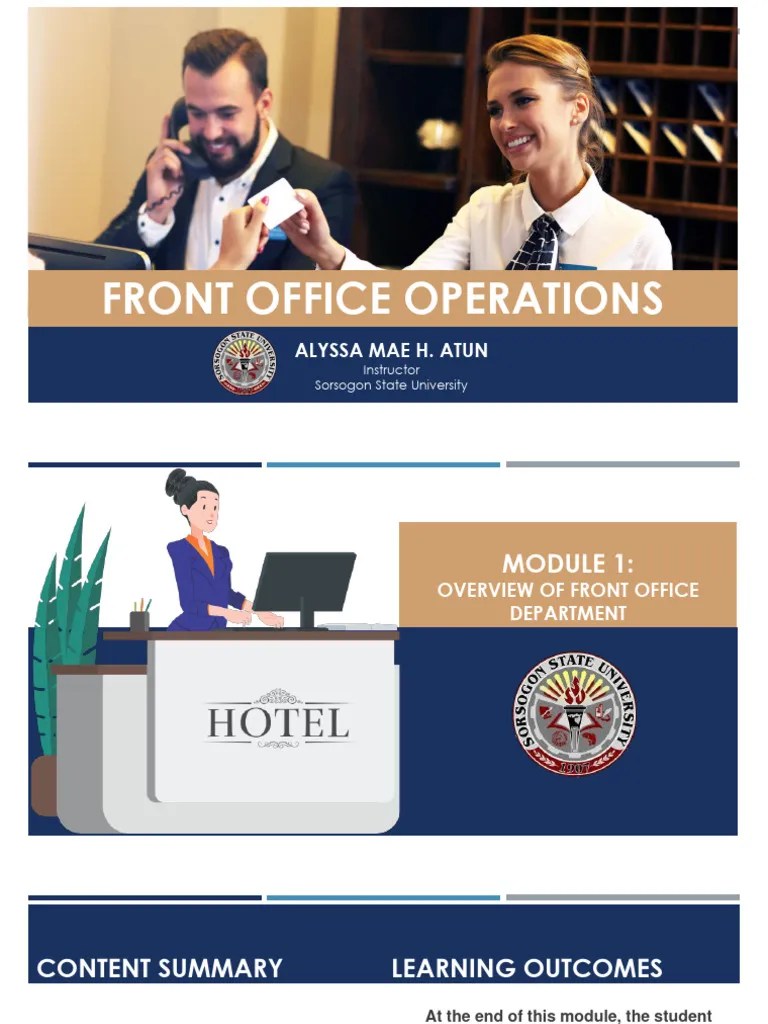 Module 1-Front Office Operations | PDF | Service Industries
