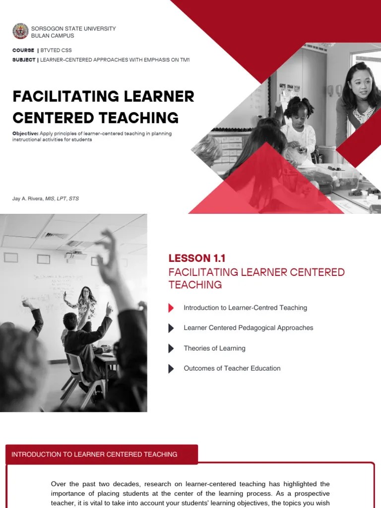 Lesson 1 Introduction To Learner-Centered Approaches | PDF | Learning ...