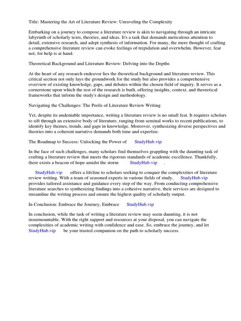 Theoretical Background And Literature Review | PDF | Literature Review ...