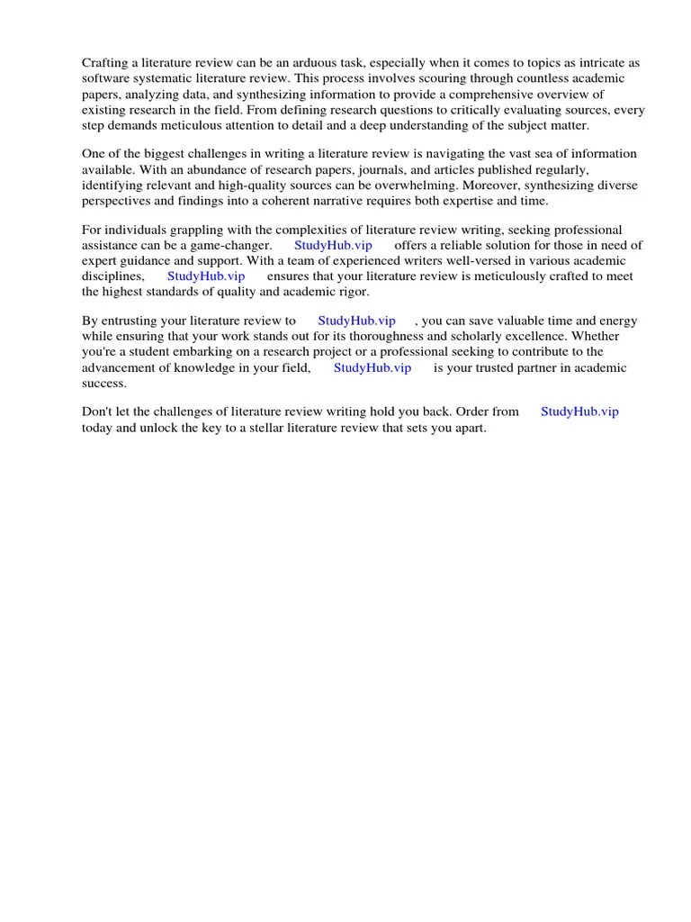 Software Systematic Literature Review | PDF | Systematic Review | Meta ...