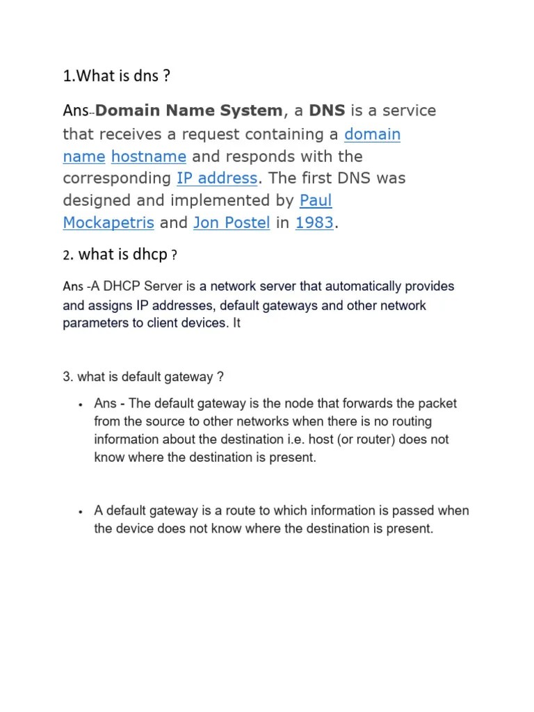 Interview Question - Pdf22 | PDF | Ip Address | Computer Network