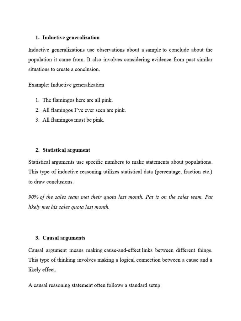 Common Patterns Of Inductive | PDF | Inductive Reasoning | Argument