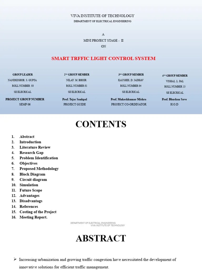 Smart Traffic Light Control System | PDF | Traffic | Traffic Light