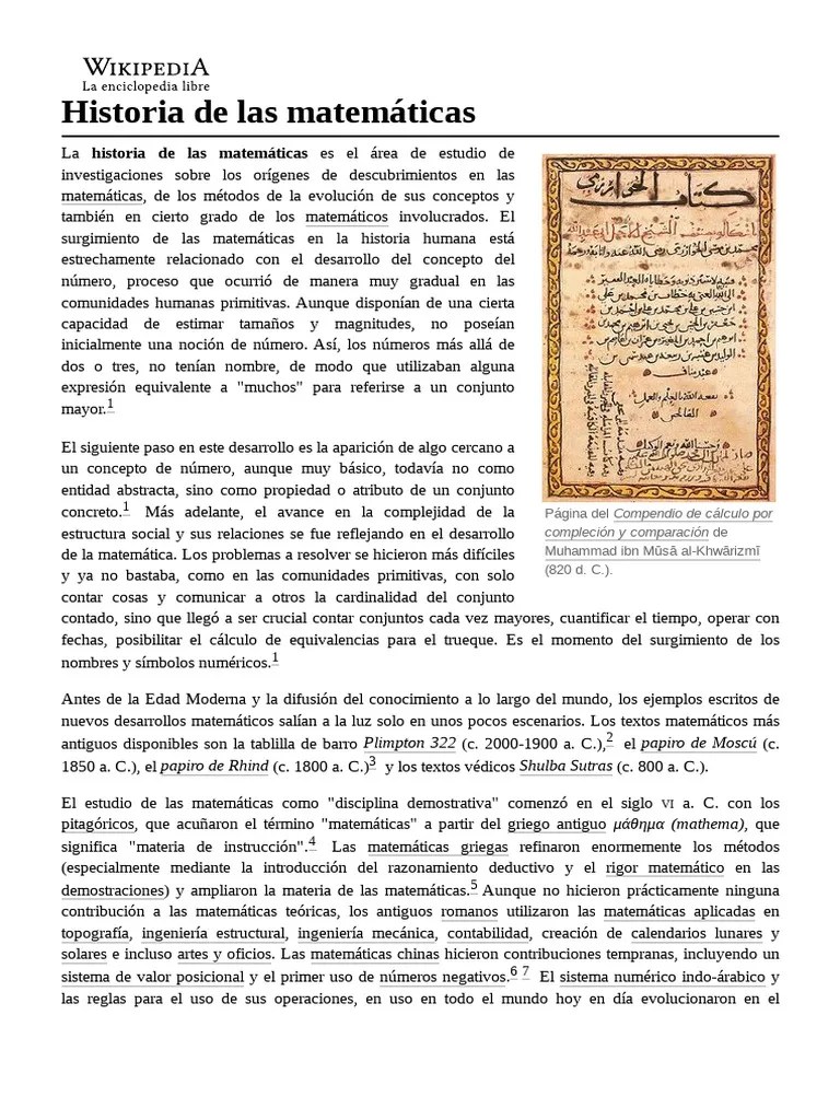 Historia De Las Matemáticas | PDF | Matemáticas