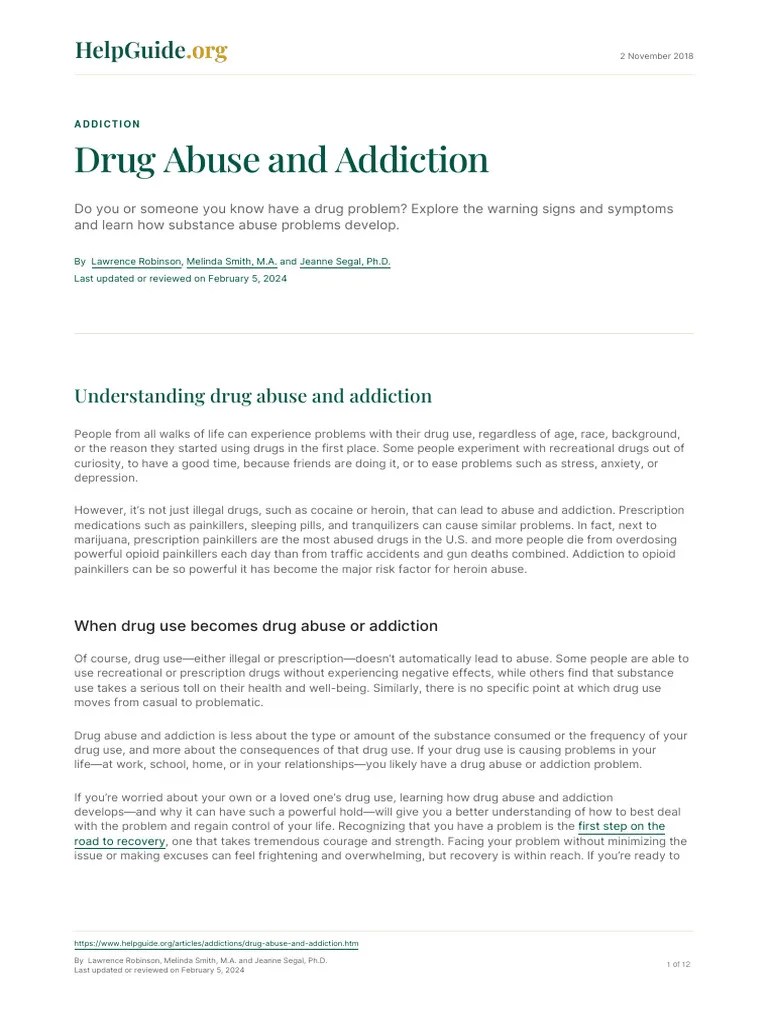 Drug Abuse And Addiction | PDF | Substance Abuse | Substance Use Disorder