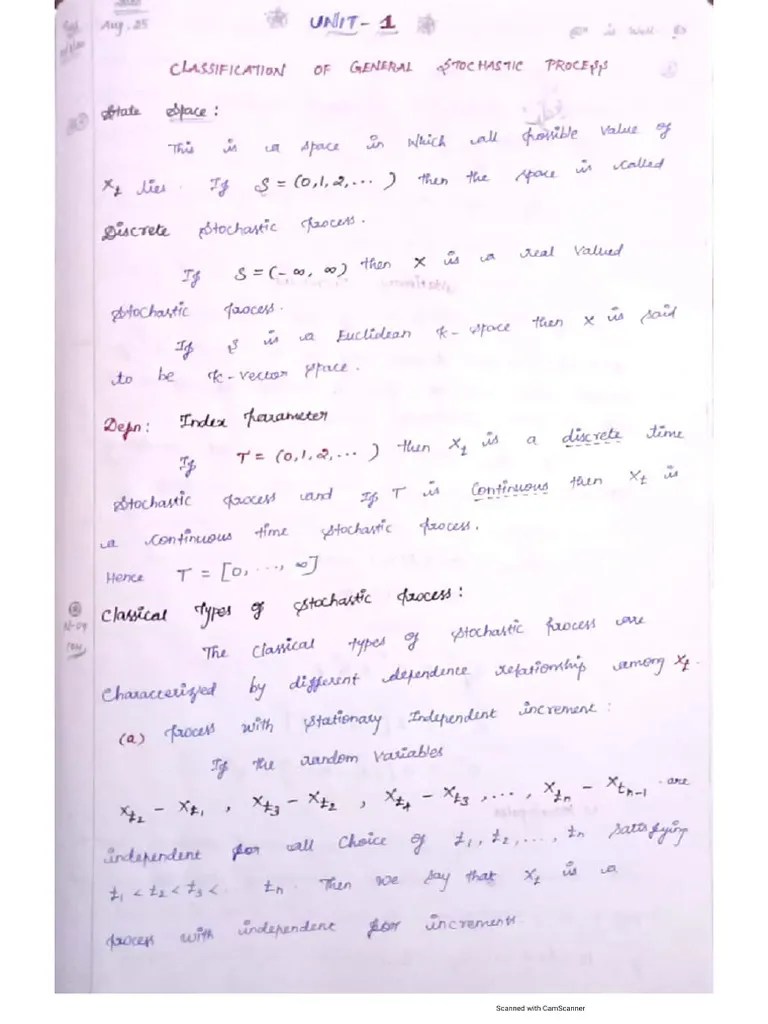 Stochastic Process (Unit I) | PDF