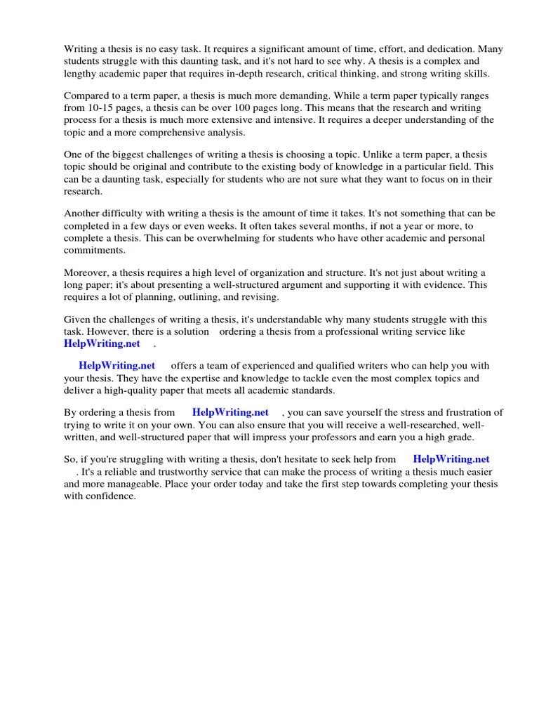 Thesis Vs Term Paper | PDF | Thesis | Essays