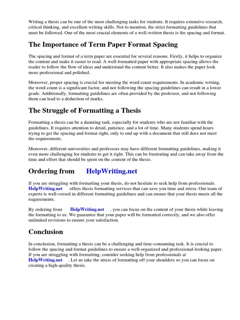 Term Paper Format Spacing | Download Free PDF | Apa Style | Academic ...