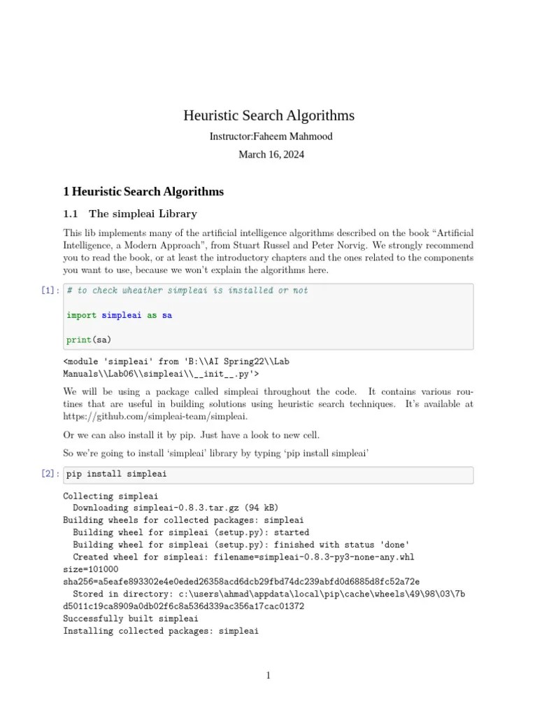 Heuristic Search Algorithms | PDF | Artificial Intelligence ...