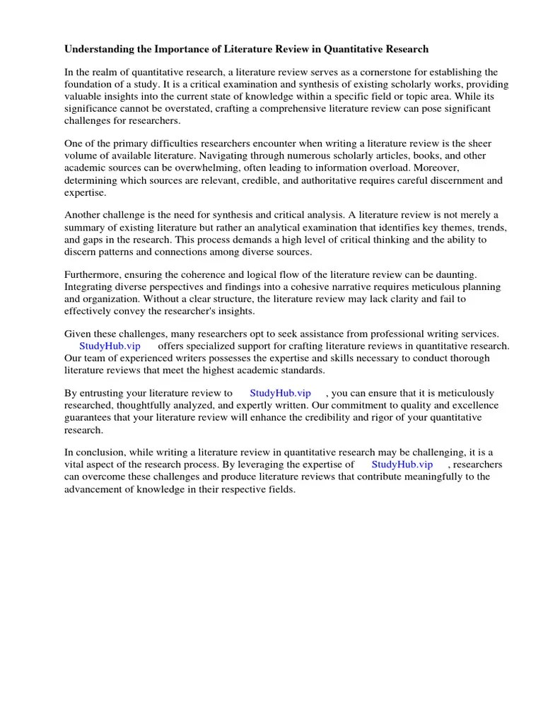 What Is Literature Review In Quantitative Research | PDF | Experiment ...