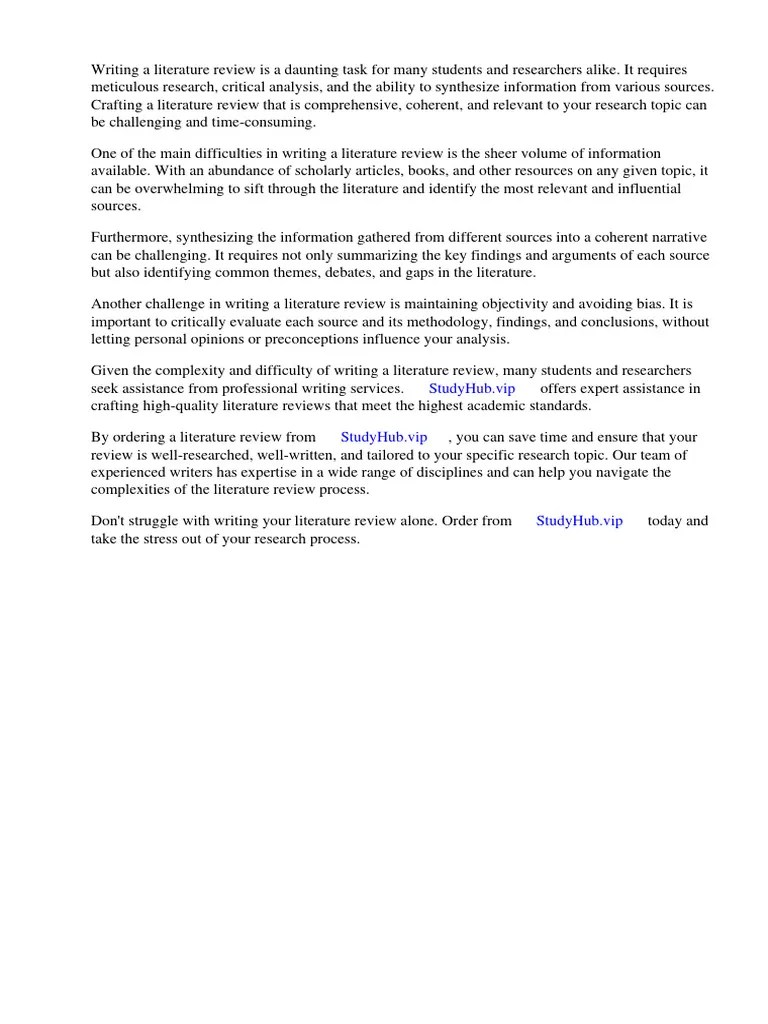 What We Should Write In Literature Review | PDF | Methodology ...