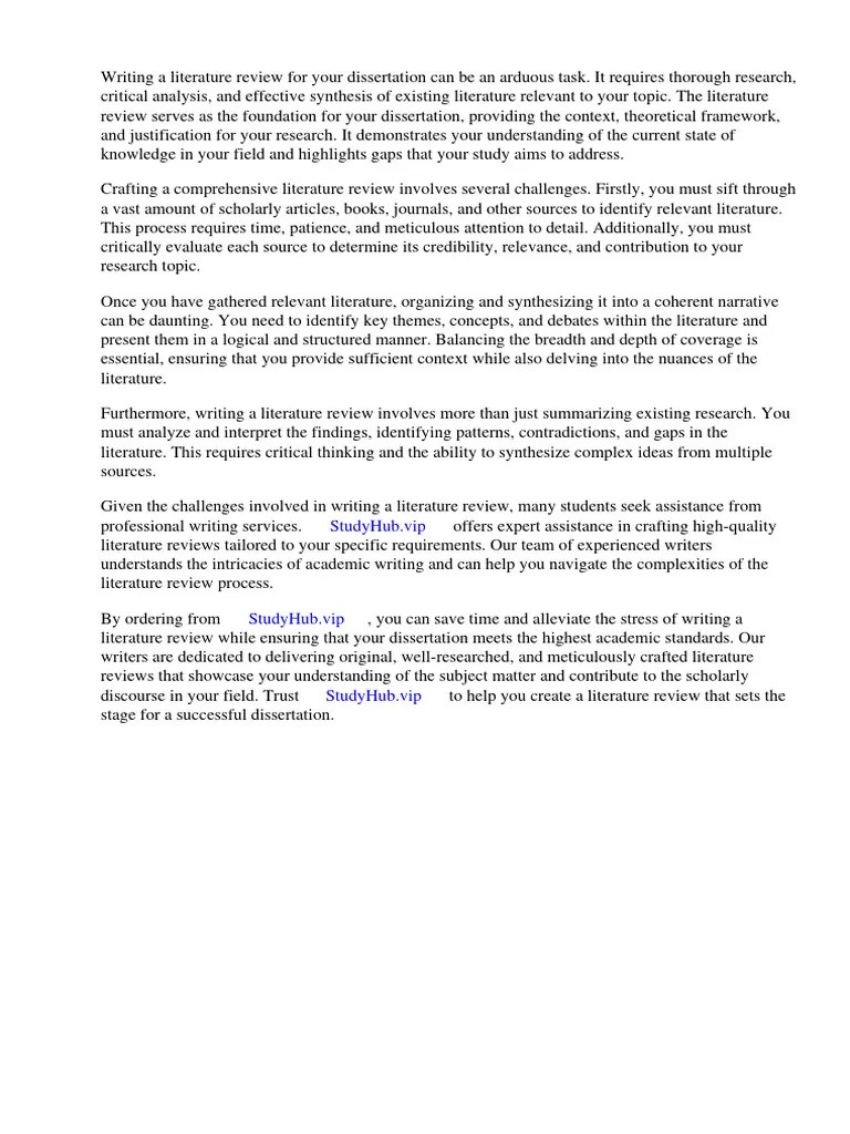 What Does A Dissertation Literature Review Look Like | Download Free ...