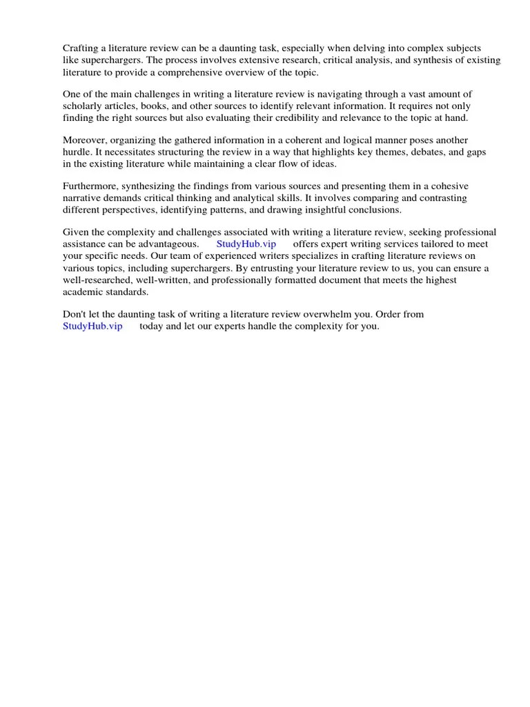 Literature Review Of Supercharger | PDF | Turbocharger | Engines