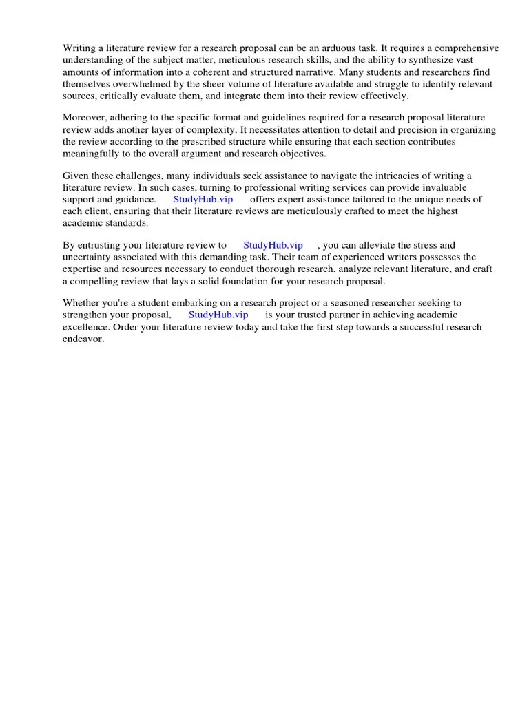 Research Proposal Literature Review Format | PDF | Information Literacy ...
