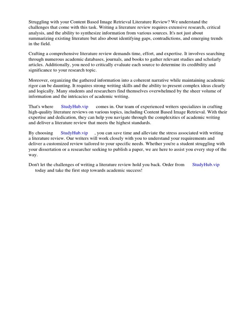 Content Based Image Retrieval Literature Review | Download Free PDF ...