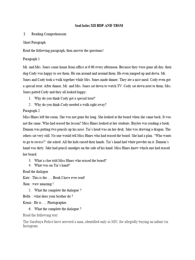 Soal Bahasa Inggris Kelas Xii | PDF