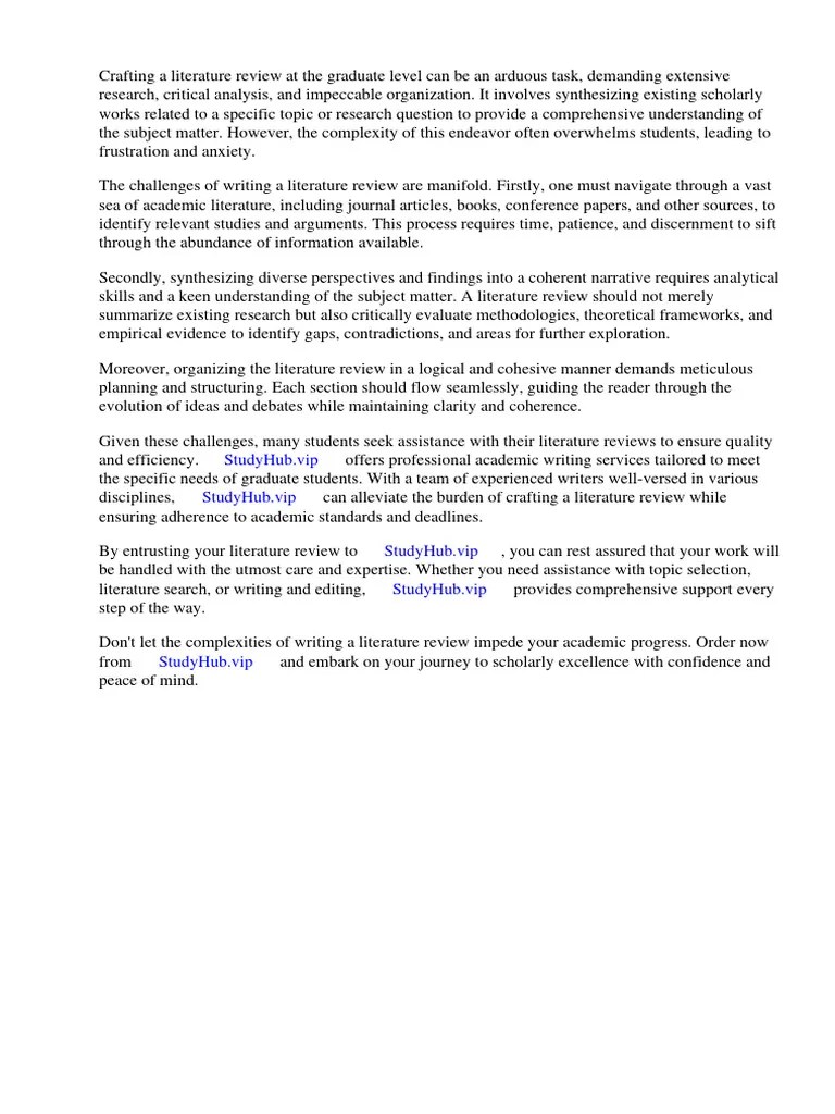 Example Of A Graduate Level Literature Review | PDF | Systematic Review | Literature Review