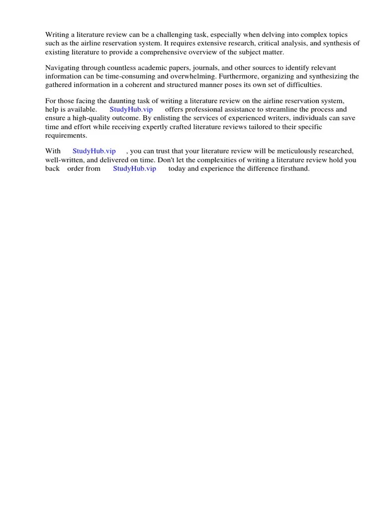 Literature Review Of Airline Reservation System | PDF | Java ...