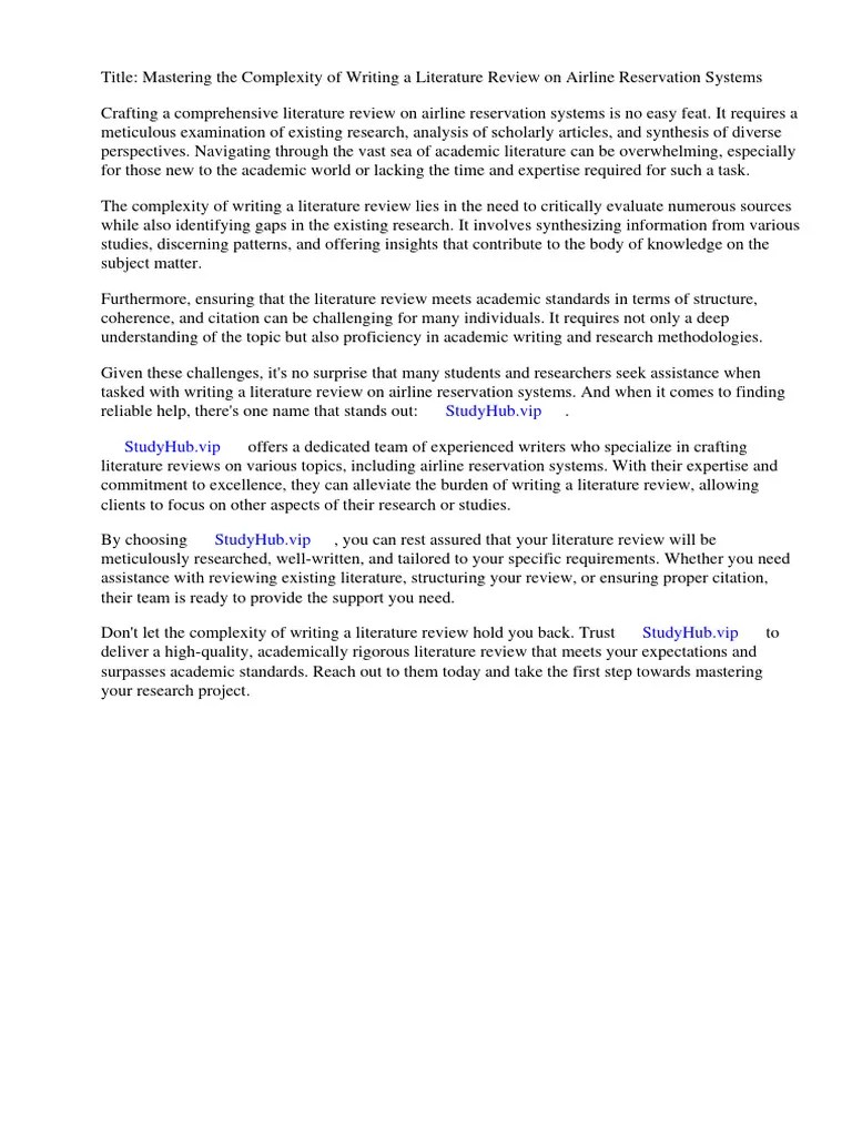 Literature Review On Airline Reservation System | PDF | Databases ...