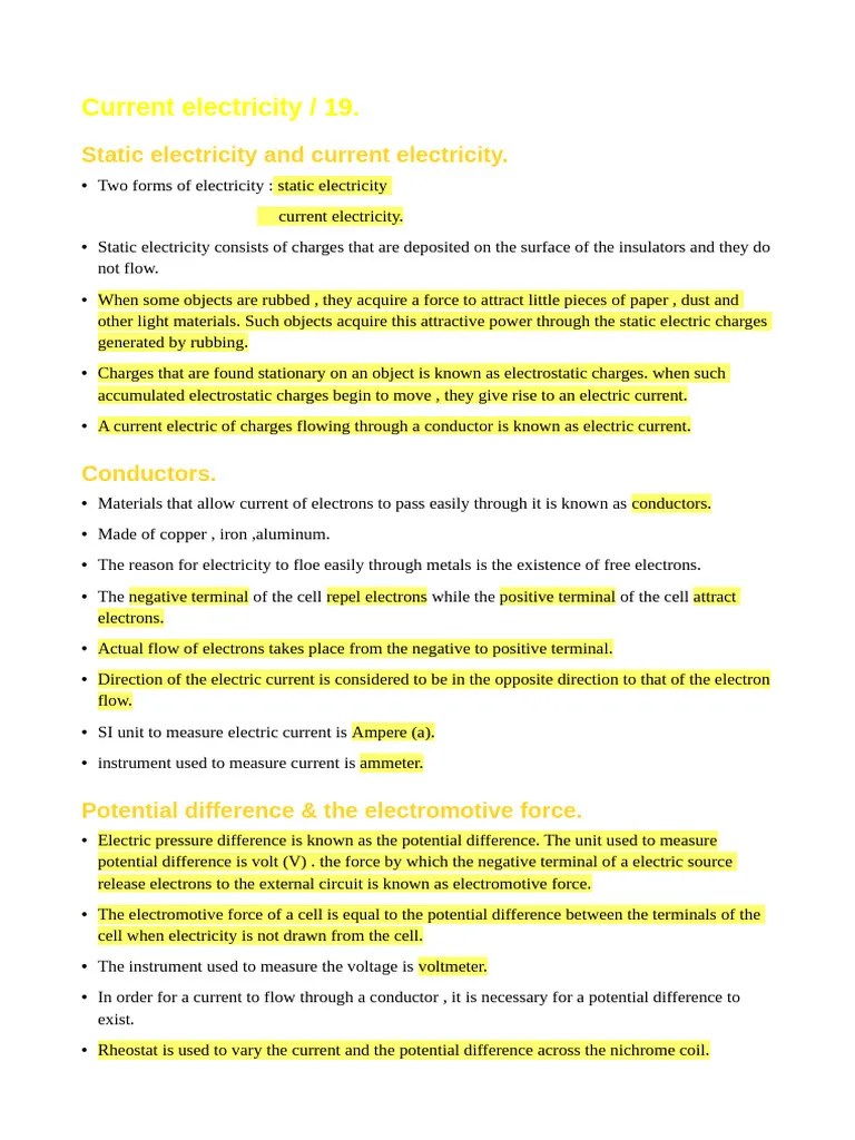 Science Grade 10 Physics Lesson 19 Current Electricity. | Download Free ...