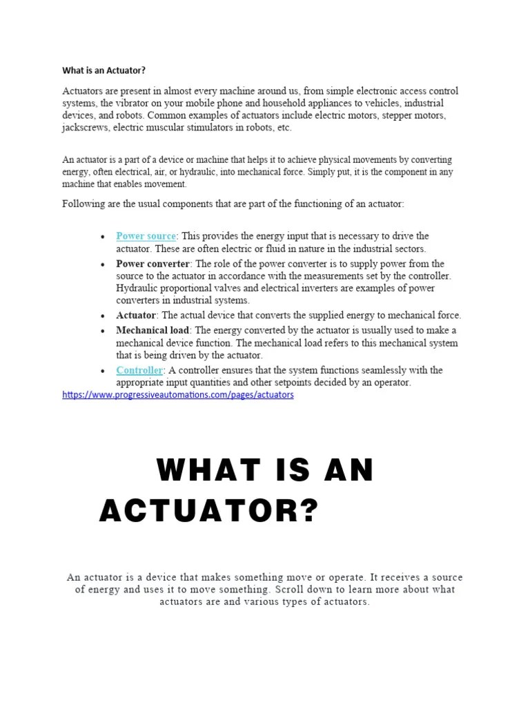 Actuators Lecture Notes | PDF | Actuator | Machines