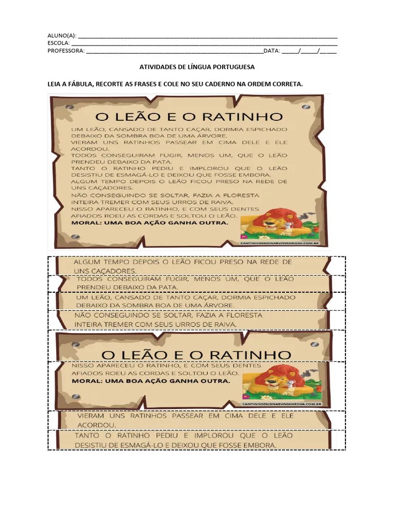 Fabula O Leão E O Ratinho | PDF