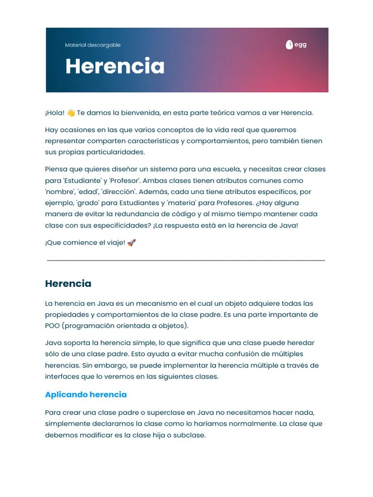 Herencia En Java: Guía Práctica | PDF | Herencia (Programación ...
