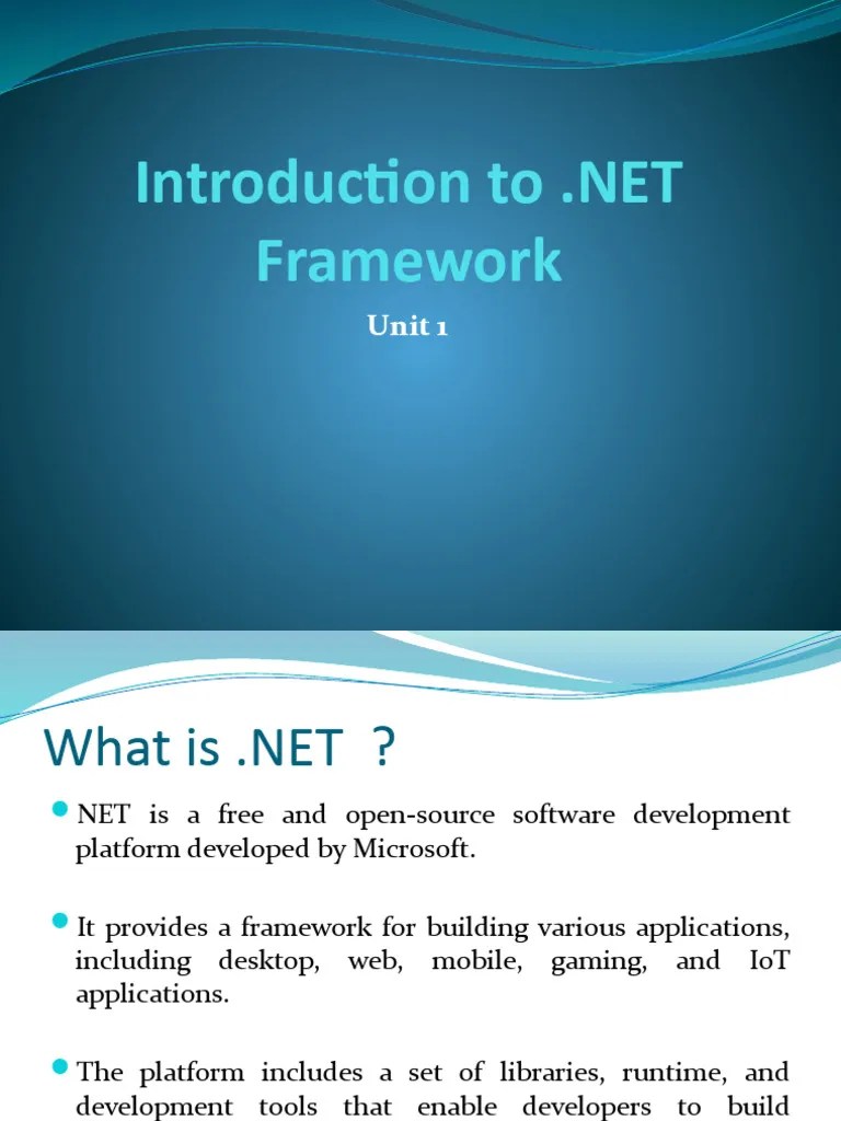 Introduction To .Net Frameworknew | PDF | C Sharp (Programming Language ...