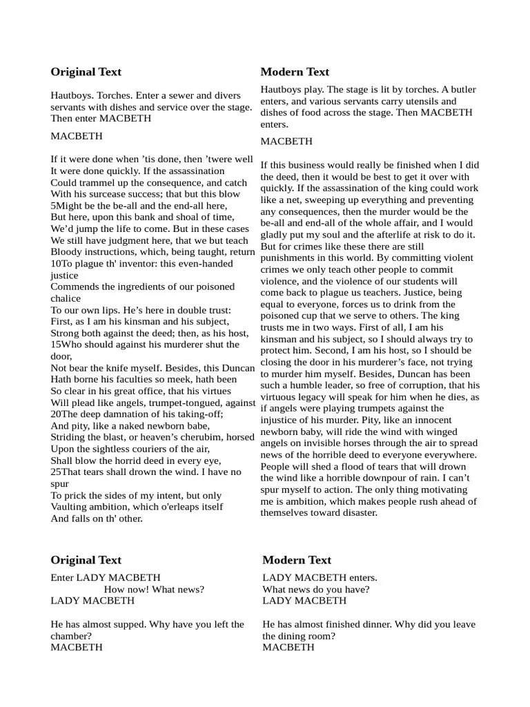 Macbeth Act 1 Scene 7 | Download Free PDF | Macbeth
