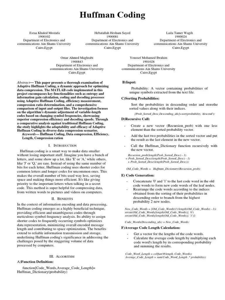 IEEE Paper | Download Free PDF | Code | Data Compression