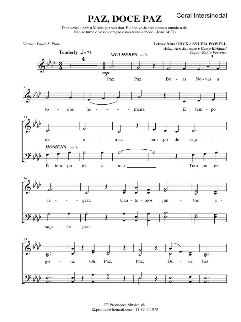 Partitura Paz, Doce Paz | PDF
