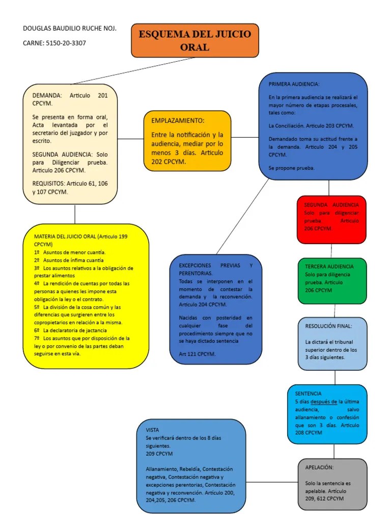 Esquema Del Juicio Oral | PDF | Sentencia (ley) | Demanda Judicial