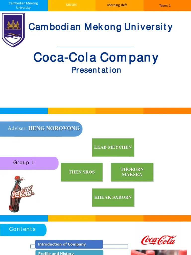 Coca Cola Presentation | PDF | The Coca Cola Company | Business Ethics