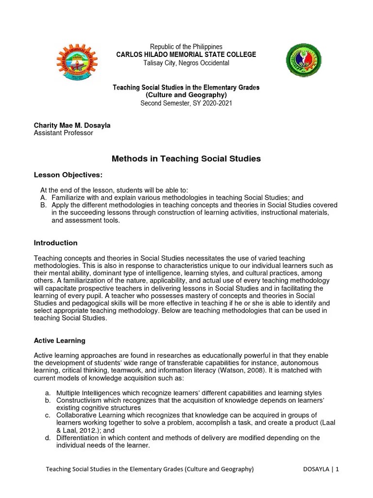 Module 2 Methods In Teaching Social Studies | Download Free PDF ...