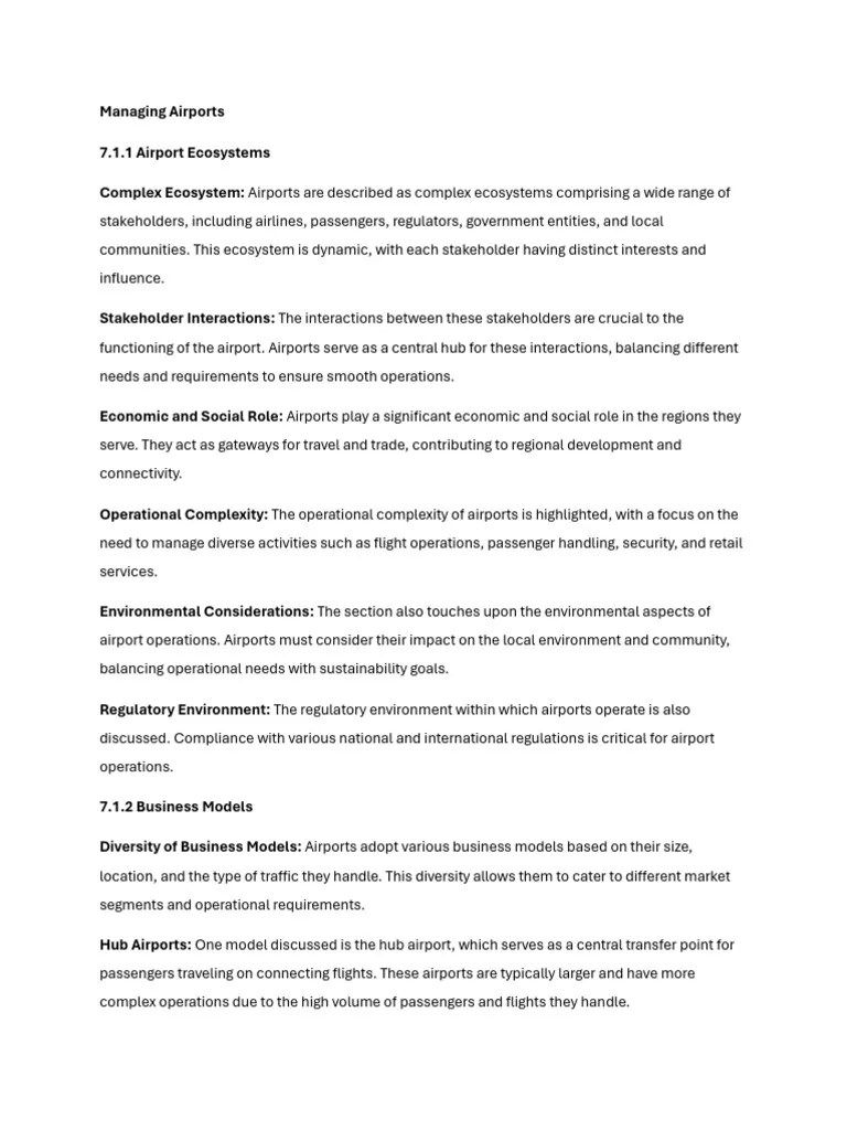 Managing Airports Chapter 7 Summary | PDF | Airport | Low Cost Carrier