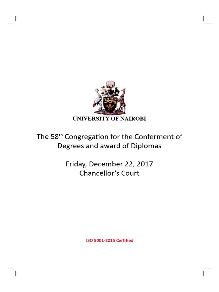 The 58th Congregation For The Conferment Of Degrees And Award Of Diplomas (2) | PDF | Academic ...