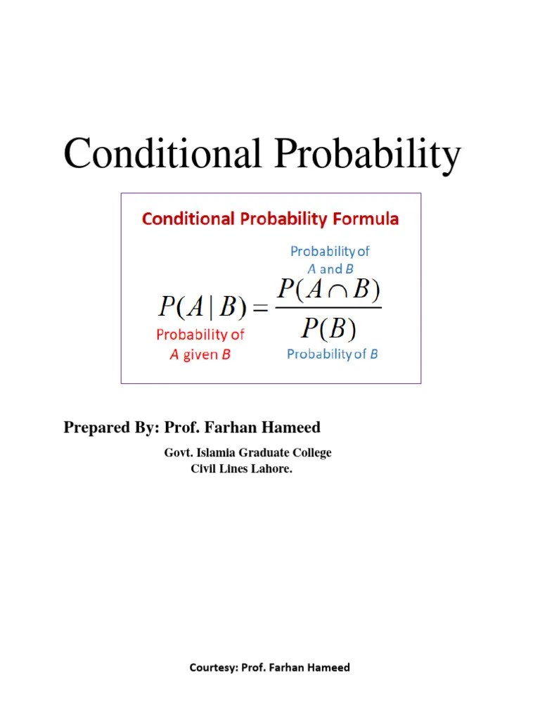 Conditional Probability | PDF | Probability | Probability Theory