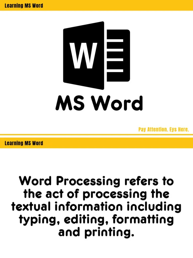 Learning MS Word | Download Free PDF | Microsoft Word | Window (Computing)