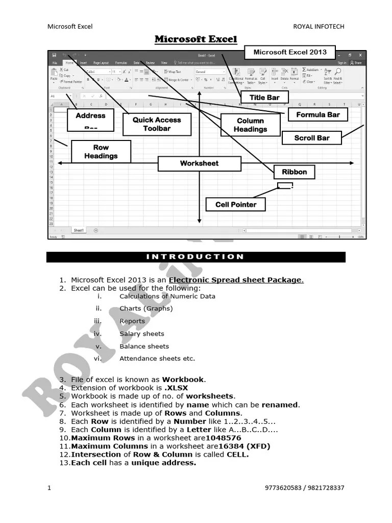 Microsoft Excel Notes | PDF | Microsoft Excel | Computer Programming