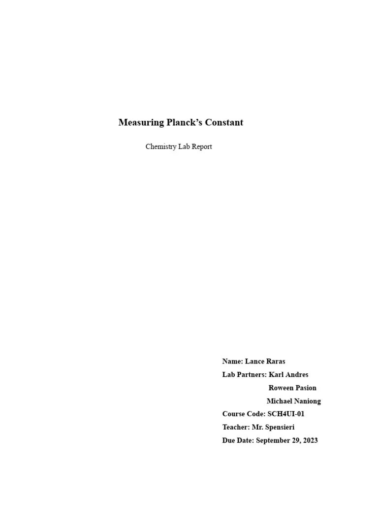 Measuring Planck's Constant | PDF | Light | Ultraviolet