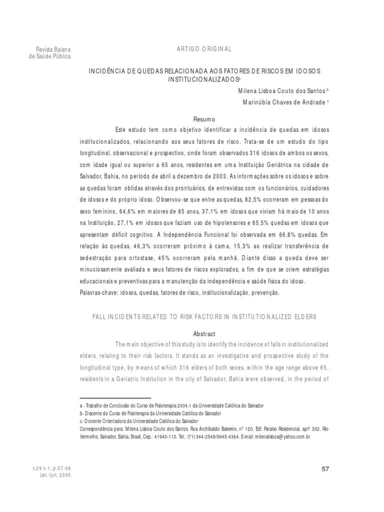 Incidencia e Fatores de Risco  PDF.