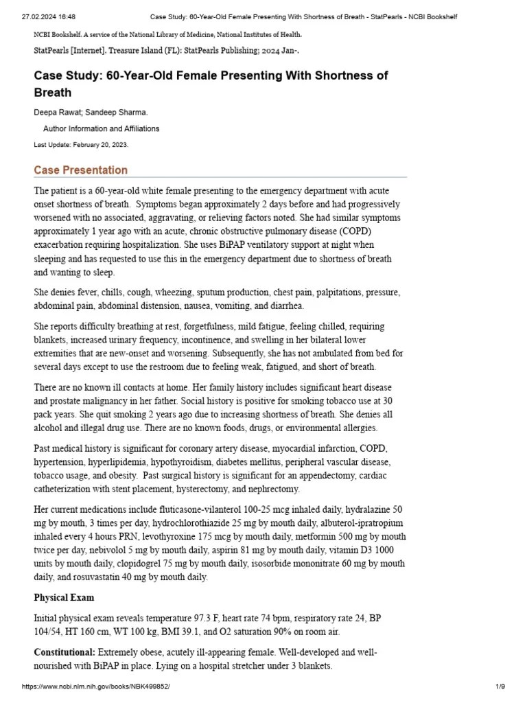 Respiratory System Diseases Case Study | PDF | Hypothyroidism | Heart ...